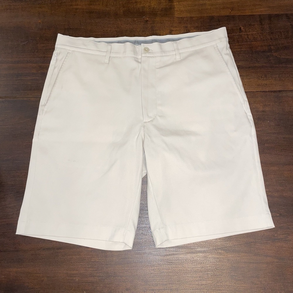 Daniel Cremieux Men's Dress Shorts 35 Cotton/Spandex Beige Cream